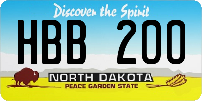 ND license plate HBB200