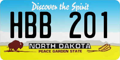 ND license plate HBB201