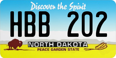 ND license plate HBB202