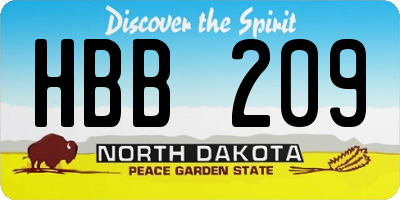 ND license plate HBB209