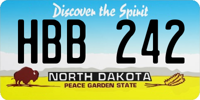 ND license plate HBB242