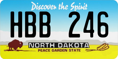 ND license plate HBB246