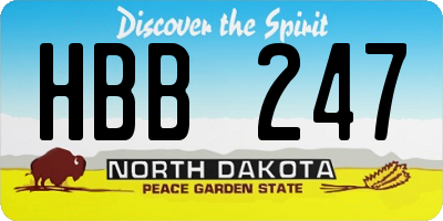 ND license plate HBB247