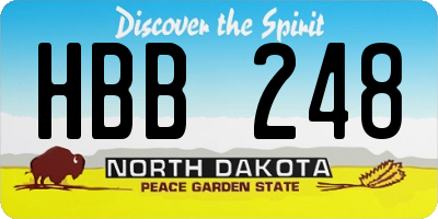 ND license plate HBB248