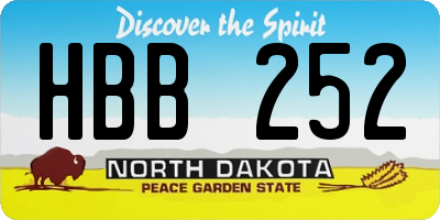 ND license plate HBB252