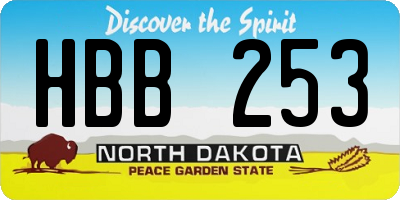 ND license plate HBB253