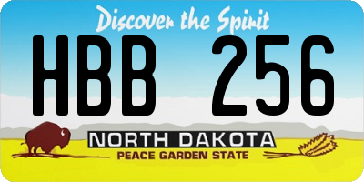 ND license plate HBB256