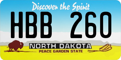 ND license plate HBB260