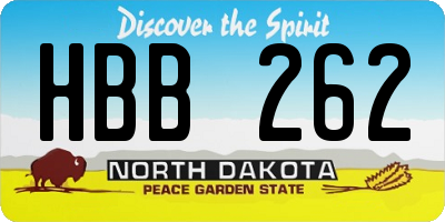 ND license plate HBB262