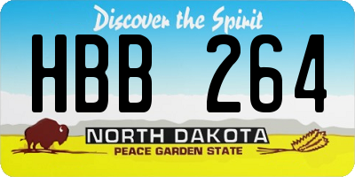 ND license plate HBB264