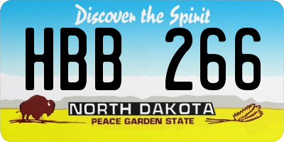 ND license plate HBB266