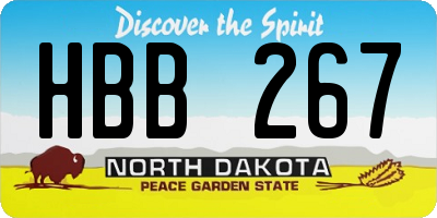 ND license plate HBB267