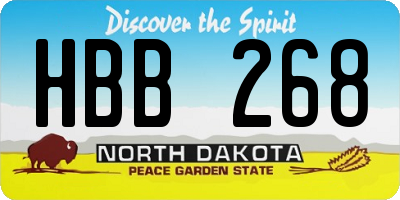 ND license plate HBB268