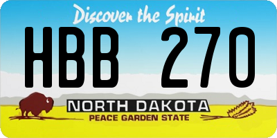 ND license plate HBB270