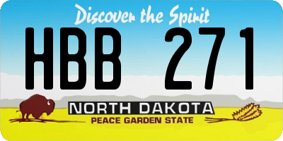 ND license plate HBB271