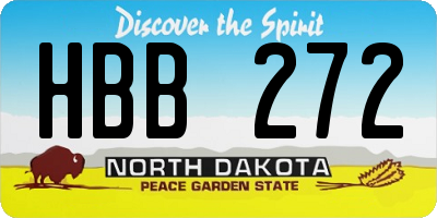 ND license plate HBB272