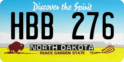 ND license plate HBB276