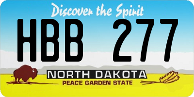 ND license plate HBB277