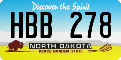 ND license plate HBB278