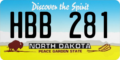 ND license plate HBB281