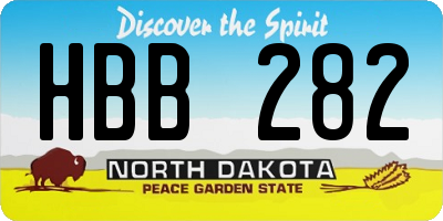 ND license plate HBB282