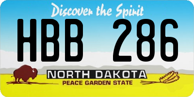 ND license plate HBB286