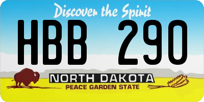 ND license plate HBB290