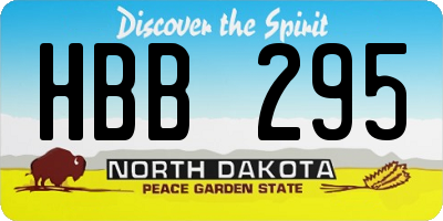 ND license plate HBB295