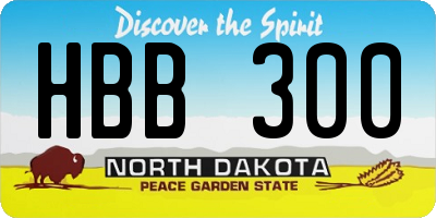 ND license plate HBB300