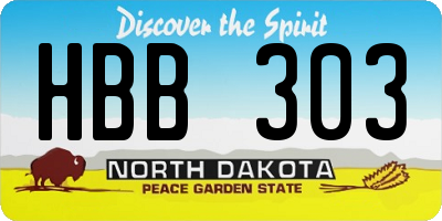 ND license plate HBB303