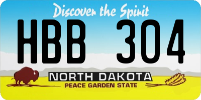 ND license plate HBB304