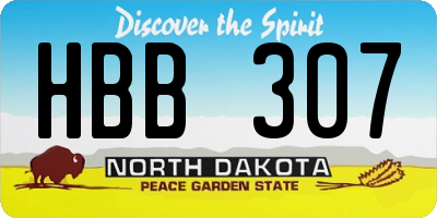 ND license plate HBB307