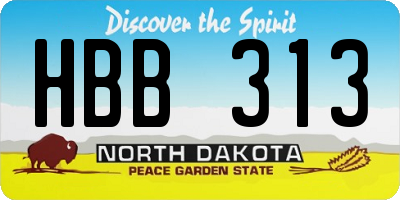 ND license plate HBB313