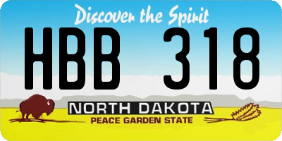 ND license plate HBB318