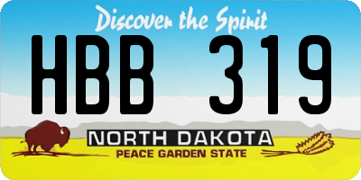 ND license plate HBB319