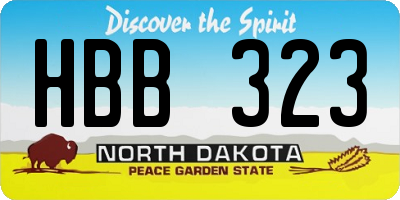 ND license plate HBB323