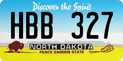 ND license plate HBB327