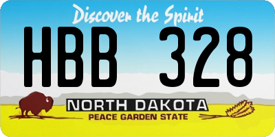 ND license plate HBB328