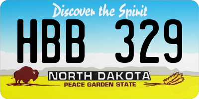 ND license plate HBB329