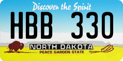 ND license plate HBB330