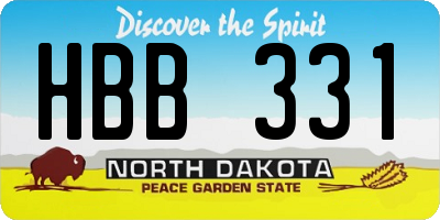 ND license plate HBB331