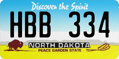 ND license plate HBB334