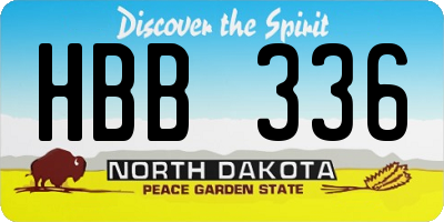 ND license plate HBB336