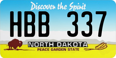 ND license plate HBB337