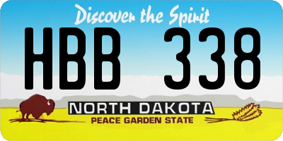 ND license plate HBB338