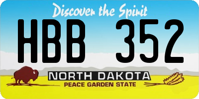 ND license plate HBB352