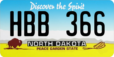 ND license plate HBB366