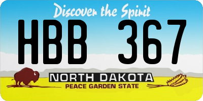 ND license plate HBB367