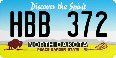 ND license plate HBB372