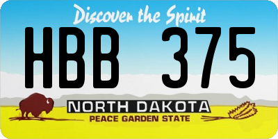 ND license plate HBB375